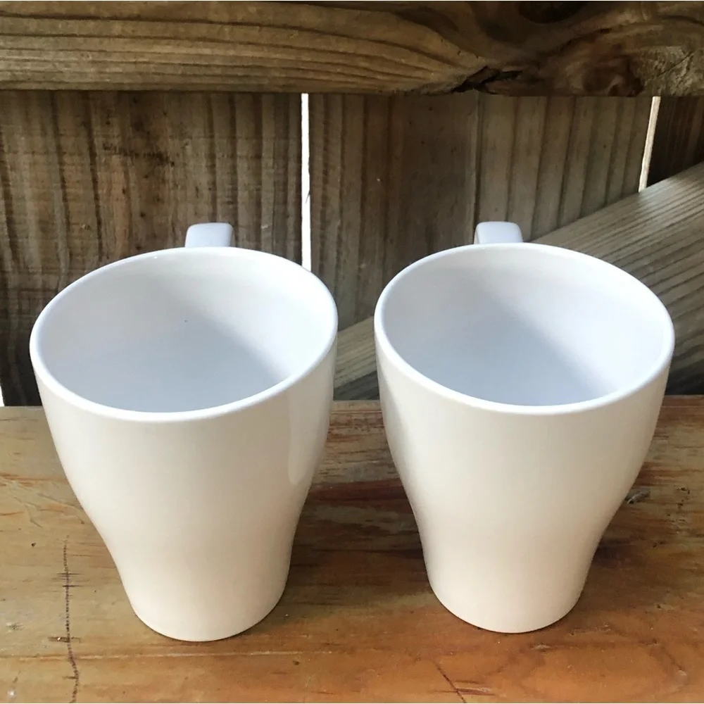 Set of 2 IKEA Dinera Coffee Mugs Tea Cups White Size 12oz